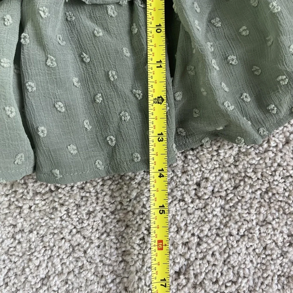 Altar'd State Skort Womens Small Green Polka Dot Ruffle Tiered Mini Chiffon